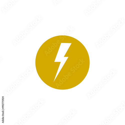 Flash icon. Bolt icon isolated on transparent background