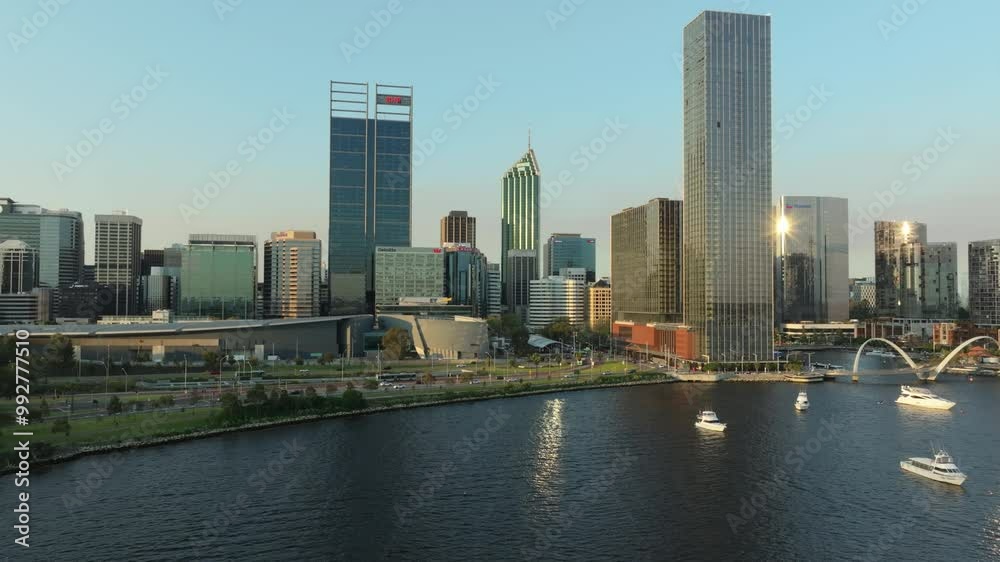 Skyline of Perth City Western Australia in 4k Skyline of Perth City Western Australia in 4k