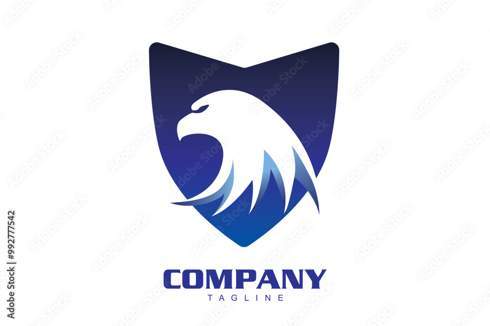 white eagle head on dark blue shield white eagle head on dark blue shield
