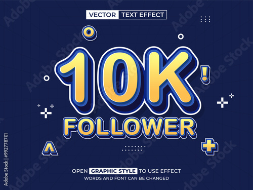 10k follower sale editable text, font effect, 3d text for title