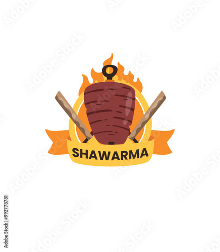 shawarma logo design template