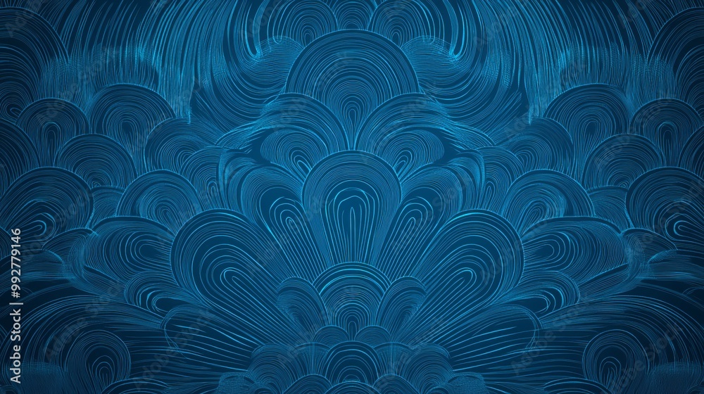 Elegant Guilloche Pattern in Blue for Formal Documents and AI Concepts Elegant Guilloche Pattern in Blue for Formal Documents and AI Concepts