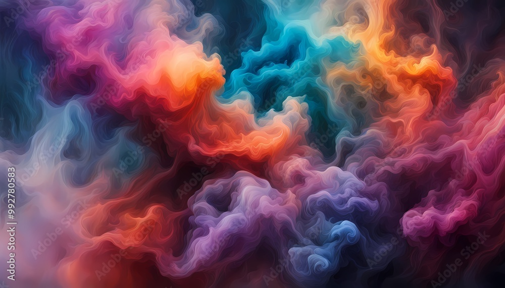 カラフルな煙のイメージ　背景素材