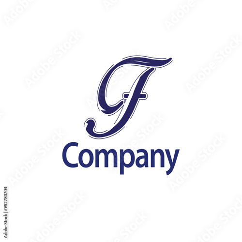 creative elegant minimalist modern logo letter F