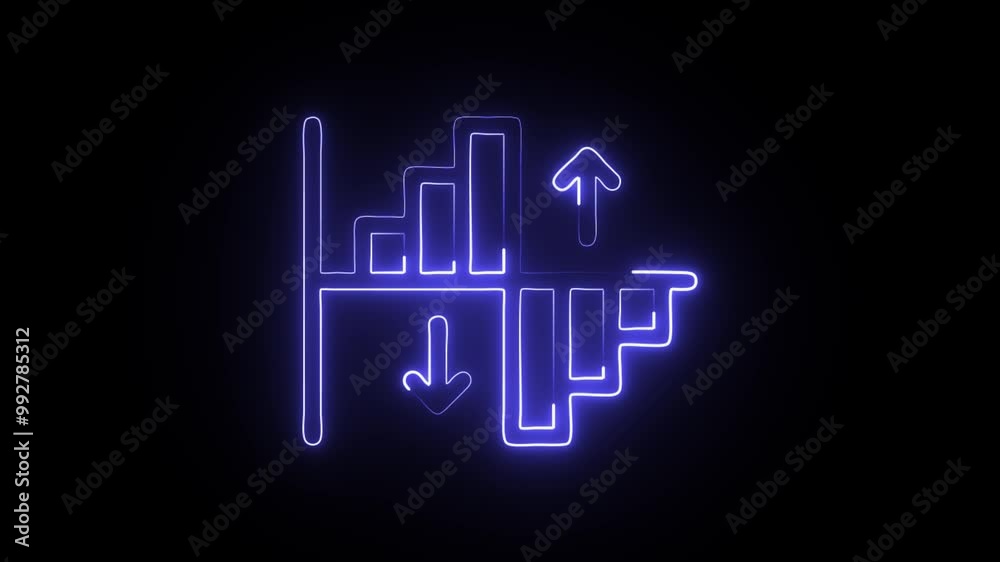 Glowing Neon Bar Chart Icon Isolated on Black Background - HD Video Motion Graphics Animation of Data Visualization, Growth Analytics, and Statistical Representation Tool Glowing Neon Bar Chart Icon Isolated on Black Background - HD Video Motion Graphics Animation of Data Visualization, Growth Analytics, and Statistical Representation Tool