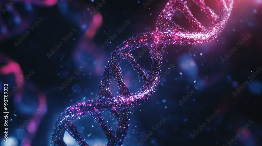 DNA double helix genetic material. Gene sequencing abstract design. Floating in space background, .science, abstract, biology, biotechnology, molecular, health, genetic. DNA double helix genetic material. Gene sequencing abstract design. Floating in space background, .science, abstract, biology, biotechnology, molecular, health, genetic.
