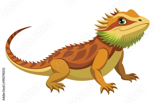 Bearded dragon animal flat vector icon, illustration on white background.