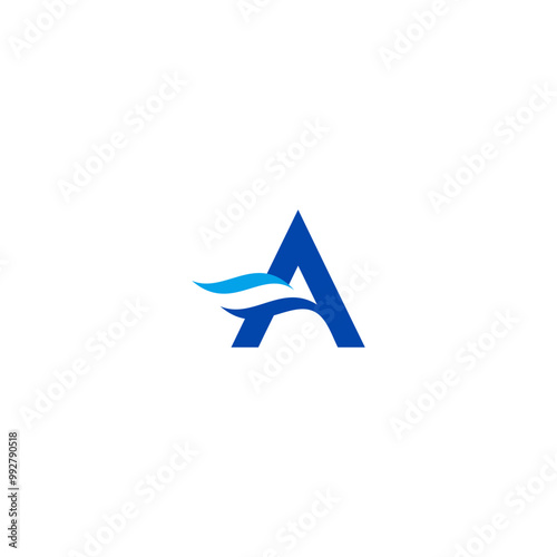 A letter logo with color Blue .Glowing color shift vector icon for nightlife labels, game screens, vibrant adv