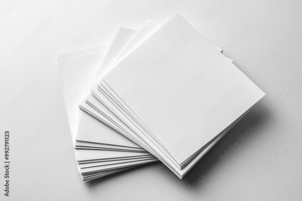 Blank A4 Stacked Paper Mockup isolated created with Generative AI Blank A4 Stacked Paper Mockup isolated created with Generative AI