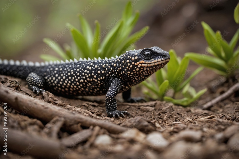 A Lizard on a Forest Floor After Rain A Lizard on a Forest Floor After Rain