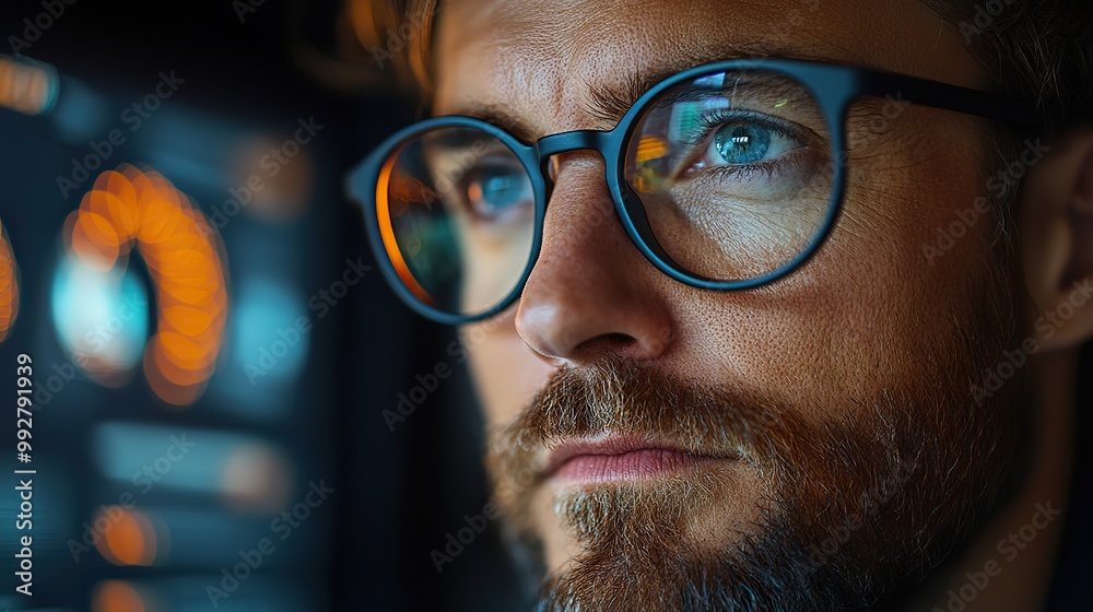 A data scientist uses AI and machine learning to analyze complex datasets, emphasizing technology's impact on business analytics.