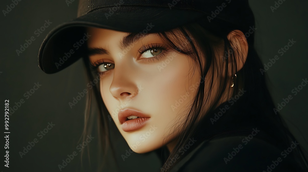 Young beautiful woman with a hat Young beautiful woman with a hat
