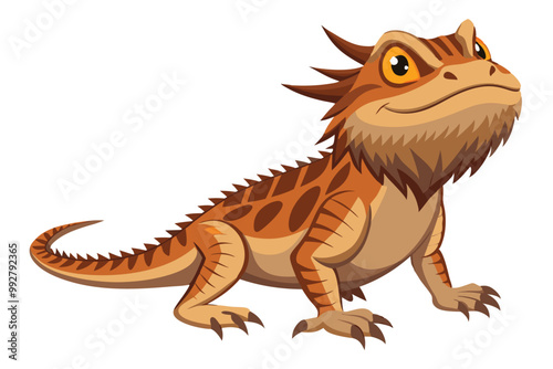 Bearded dragon animal flat vector icon, illustration on white background.