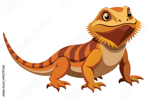 Bearded dragon animal flat vector icon, illustration on white background.