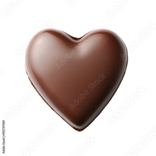 Heart-Shaped Chocolate Candy Isolated on Transparent Background, Perfect for Valentine's Day, Romantic Gifts, and Sweet Treats