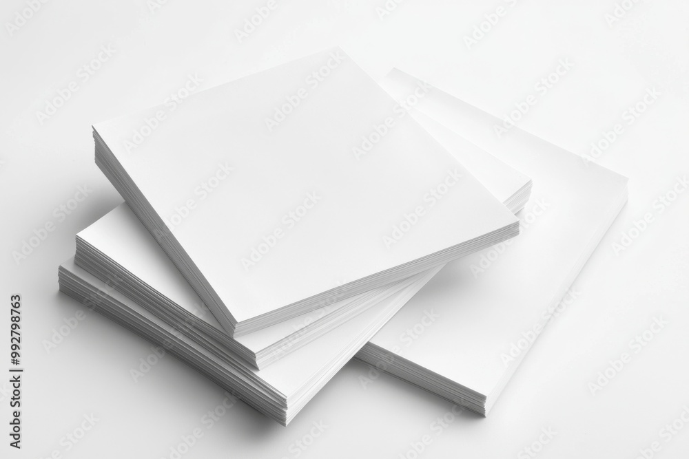 Blank A4 Stacked Paper Mockup isolated created with Generative AI Blank A4 Stacked Paper Mockup isolated created with Generative AI