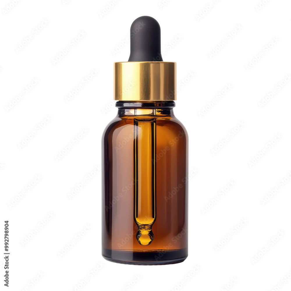 Amber Glass Dropper Bottle with Black Rubber Bulb and Gold Cap for Essential Oils or Serums Amber Glass Dropper Bottle with Black Rubber Bulb and Gold Cap for Essential Oils or Serums