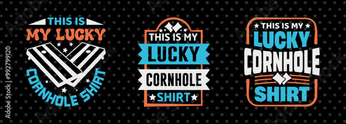 This Is My Lucky Cornhole Shirt SVG Cornhole game Tshirt Bundle Cornhole Quote Design