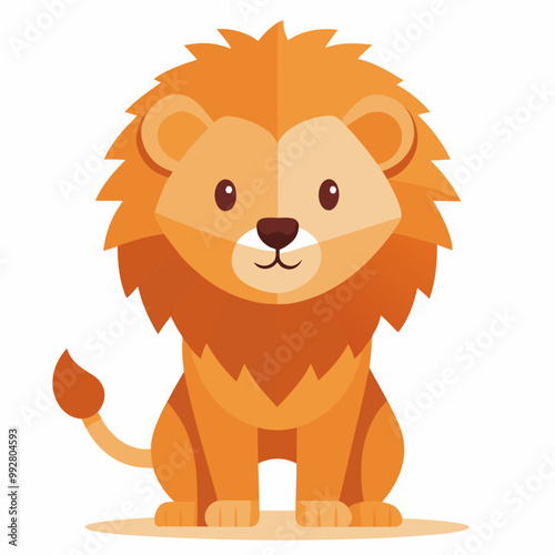 Cute Lion Vector Cartoon