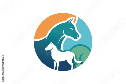 Animals logo pet spirits contain horse dog I.eps