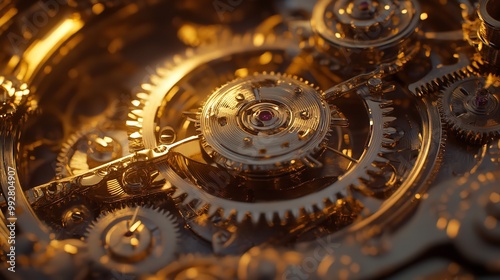 Gears and cogs in a clockwork watch, 8k realistic details

 photo