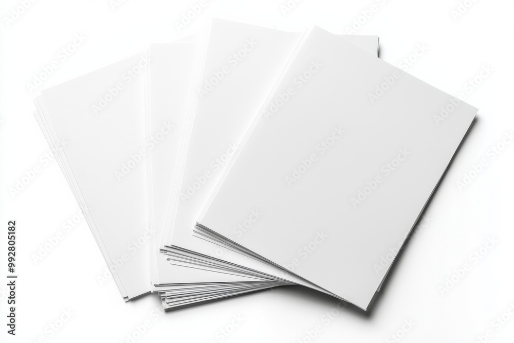 Blank A4 Stacked Paper Mockup isolated created with Generative AI Blank A4 Stacked Paper Mockup isolated created with Generative AI