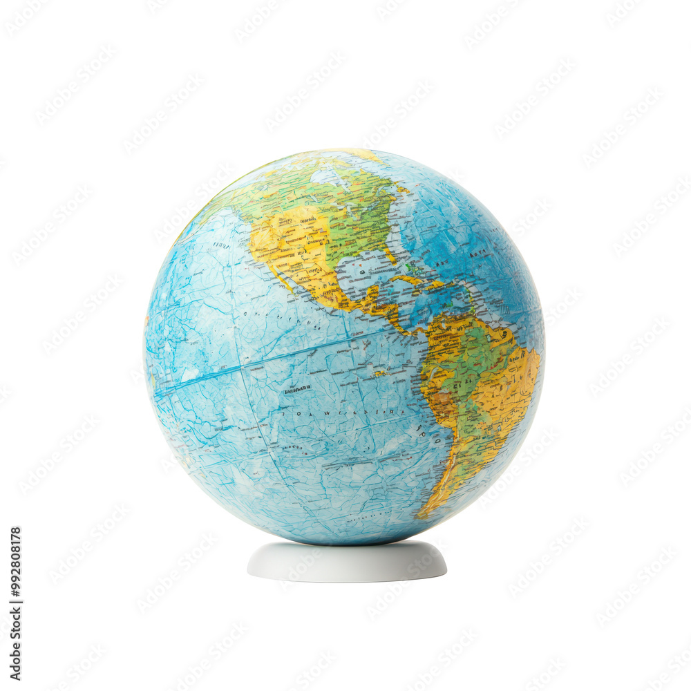 High-Quality Globe of the World with Detailed Geographic Features on a Transparent Background High-Quality Globe of the World with Detailed Geographic Features on a Transparent Background