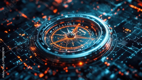 Wallpaper Mural Concept of a digital compass for strategic business exploration Torontodigital.ca