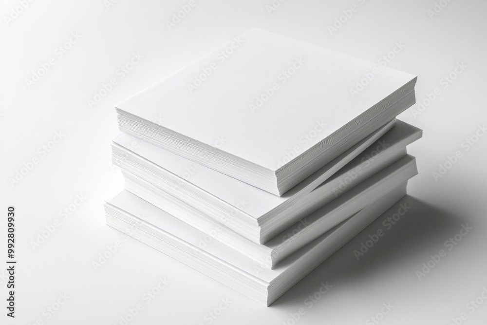 Blank A4 Stacked Paper Mockup isolated created with Generative AI Blank A4 Stacked Paper Mockup isolated created with Generative AI