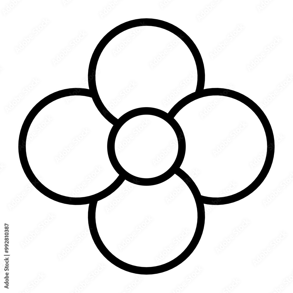 outline flower motif design element, flower icon outline flower motif design element, flower icon