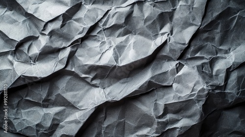 Crumpled paper with a gray tone reflecting classic photograph texture