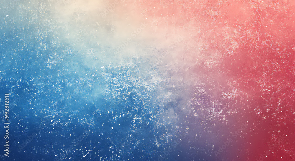 Fototapeta premium A grainy gradient background with soft red and blue tones