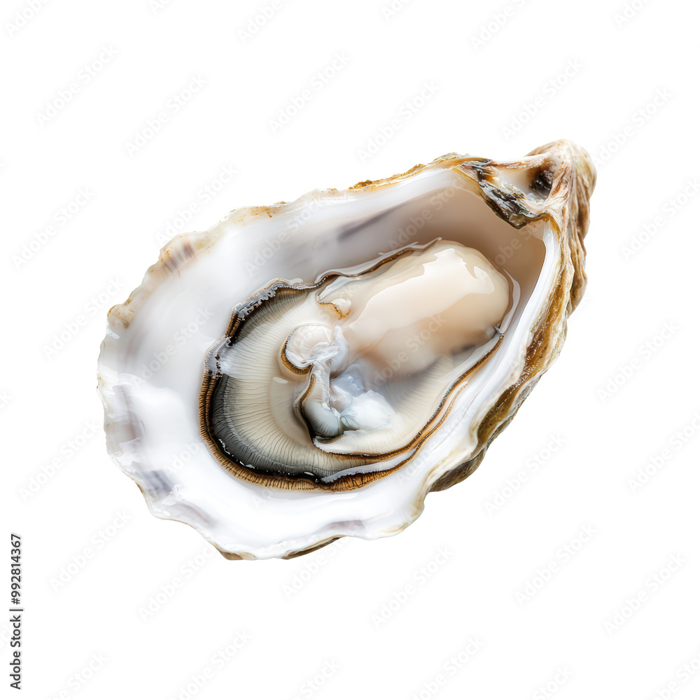 Fresh Open Oyster on Transparent Background Highlighting Texture and Detail of Shell and Meat Fresh Open Oyster on Transparent Background Highlighting Texture and Detail of Shell and Meat
