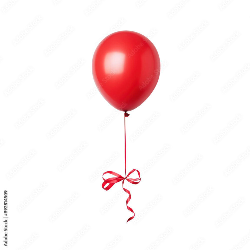 Bright Red Balloon with Ribbon on Transparent Background - Perfect for Celebrations and Festive Occasions Bright Red Balloon with Ribbon on Transparent Background - Perfect for Celebrations and Festive Occasions