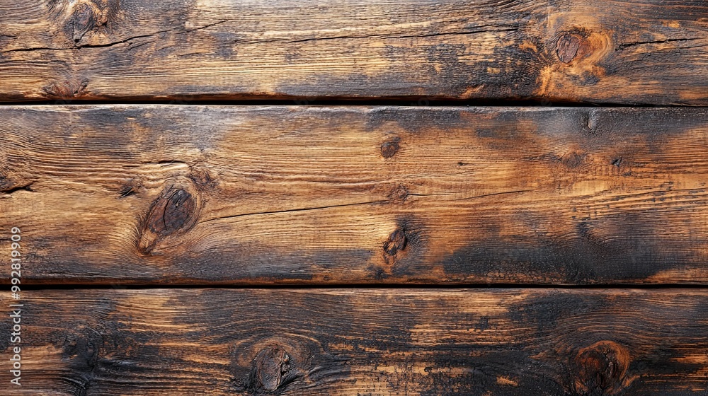 Close-up of Weathered and Knotty Wooden Planks Close-up of Weathered and Knotty Wooden Planks