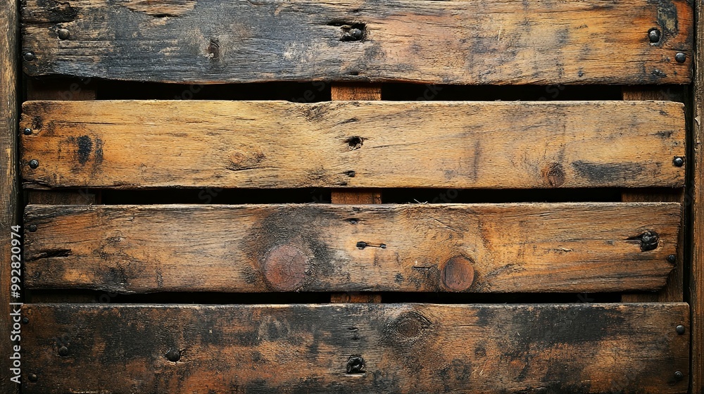 Weathered Wooden Crate with Horizontal Panels Weathered Wooden Crate with Horizontal Panels