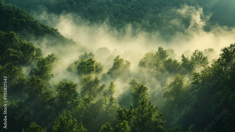 Misty Dawn Embrace, a serene forest scene where soft steam intertwines with vibrant greenery, capturing the tranquil essence of nature's awakening in the early light Misty Dawn Embrace, a serene forest scene where soft steam intertwines with vibrant greenery, capturing the tranquil essence of nature's awakening in the early light