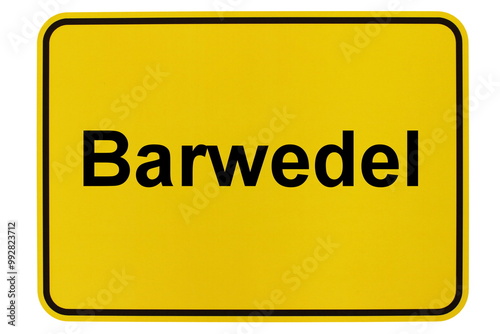 Illustration eines Ortsschildes der Gemeinde Barwedel in Niedersachsen