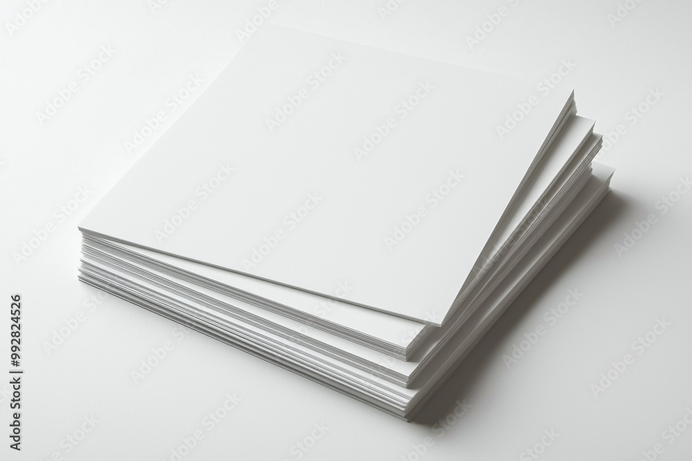 Blank A4 Stacked Paper Mockup isolated created with Generative AI Blank A4 Stacked Paper Mockup isolated created with Generative AI