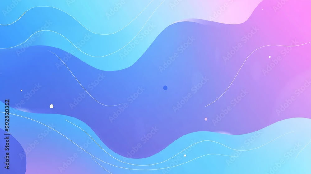 Abstract background with a blue-purple gradient, geometric shapes, and wavy elements. Vector illustration 