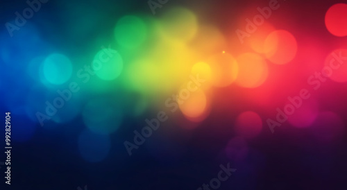 Dark gradient background with blurred rainbow color gradients