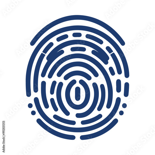 Silhouette fingerprint with checkmark icon and vector illustration for biometric identity security