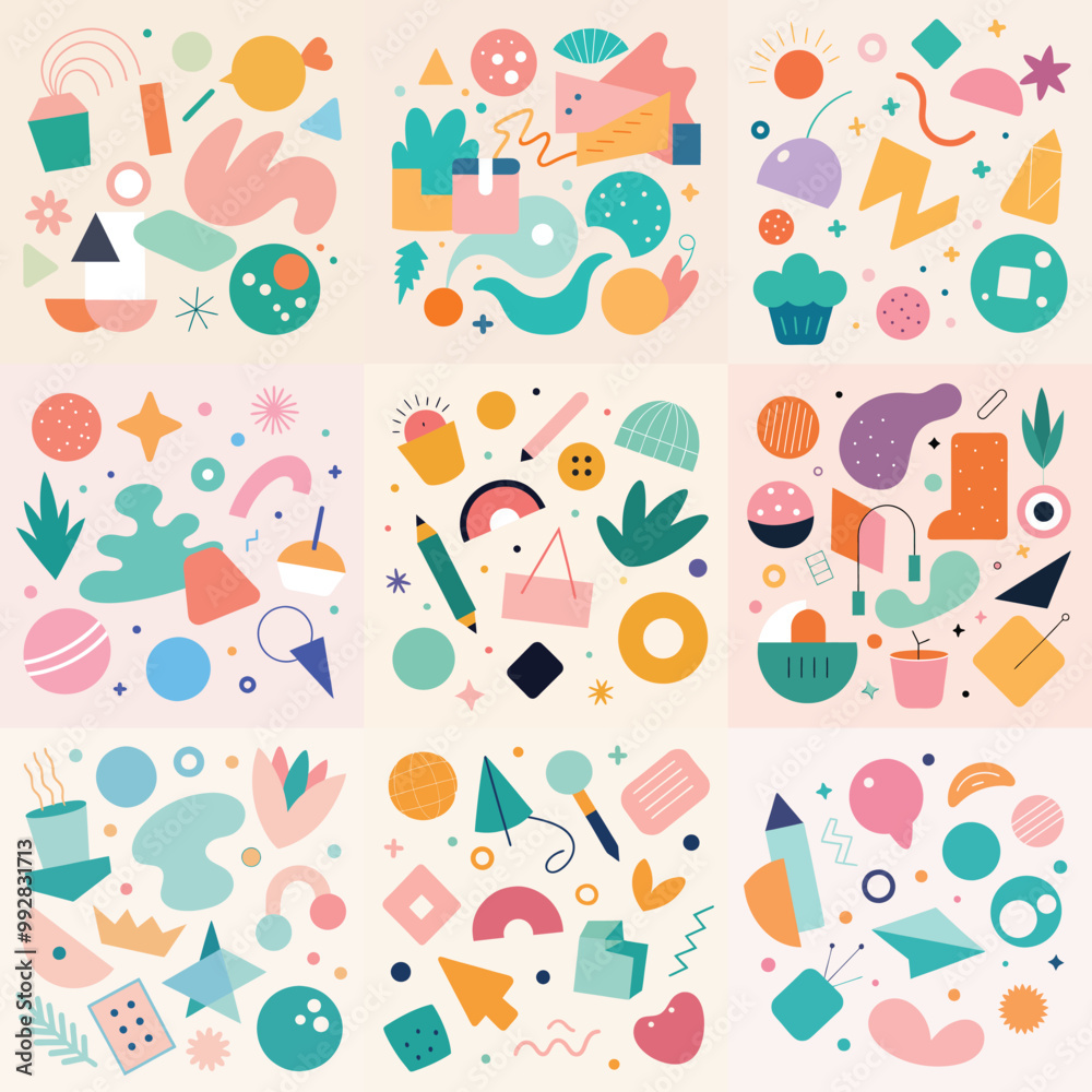 Hand drawn various shapes and doodle objects Hand drawn various shapes and doodle objects