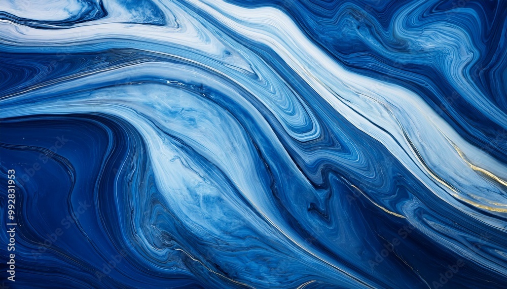 Sapphire Serenity: Abstract Blue Marble Design