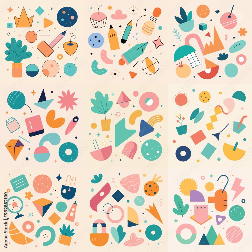 Hand drawn various shapes and doodle objects Hand drawn various shapes and doodle objects