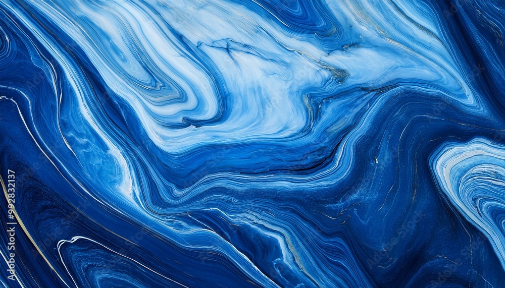 Obraz premium Marble Mirage: Blue Texture Stone Countertop