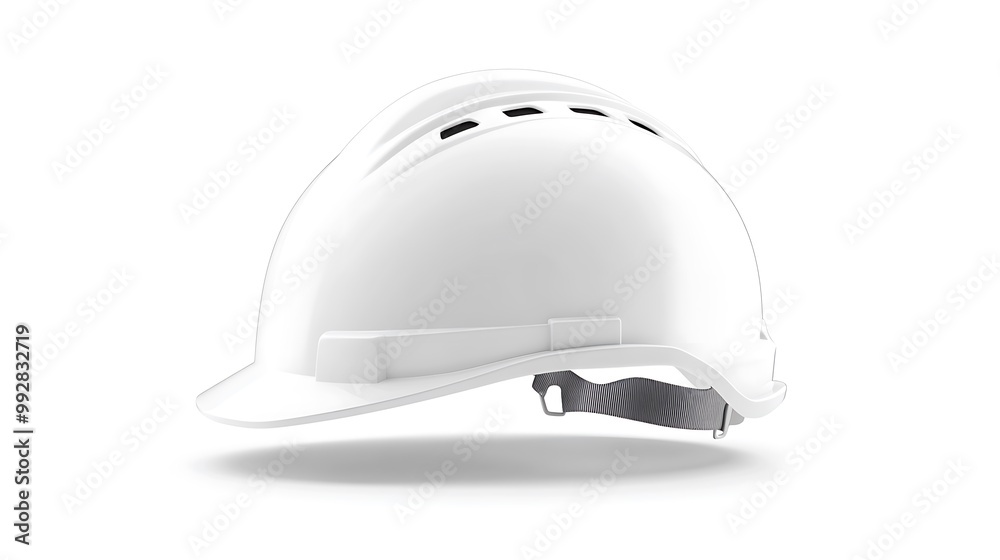 Fototapeta premium Safety helmet white mockup on a white background