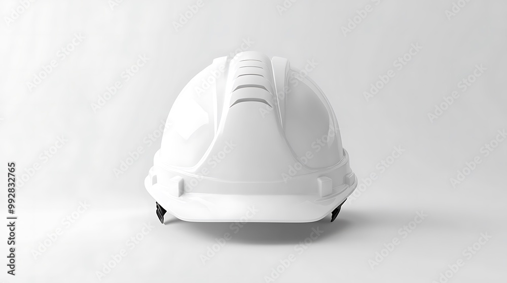 Fototapeta premium Safety helmet white mockup on a white background