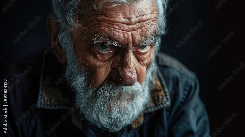 Upset Man on black background. Upset Man on black background.