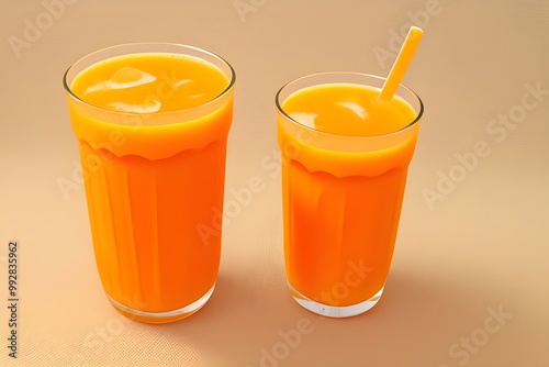 Orange Milk Soda Bottle Isolated on White Background